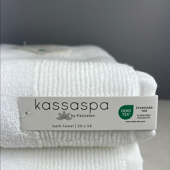 Kassa Spa White Bath Towel Set 100% Cotton Luxury 2 Bath 2 Hand Set of 4 NEW - Picture 2 of 5